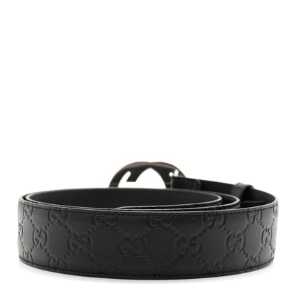 Gucci Guccissima Signature Interlocking G 105 42 Belt Black 2 of 6
