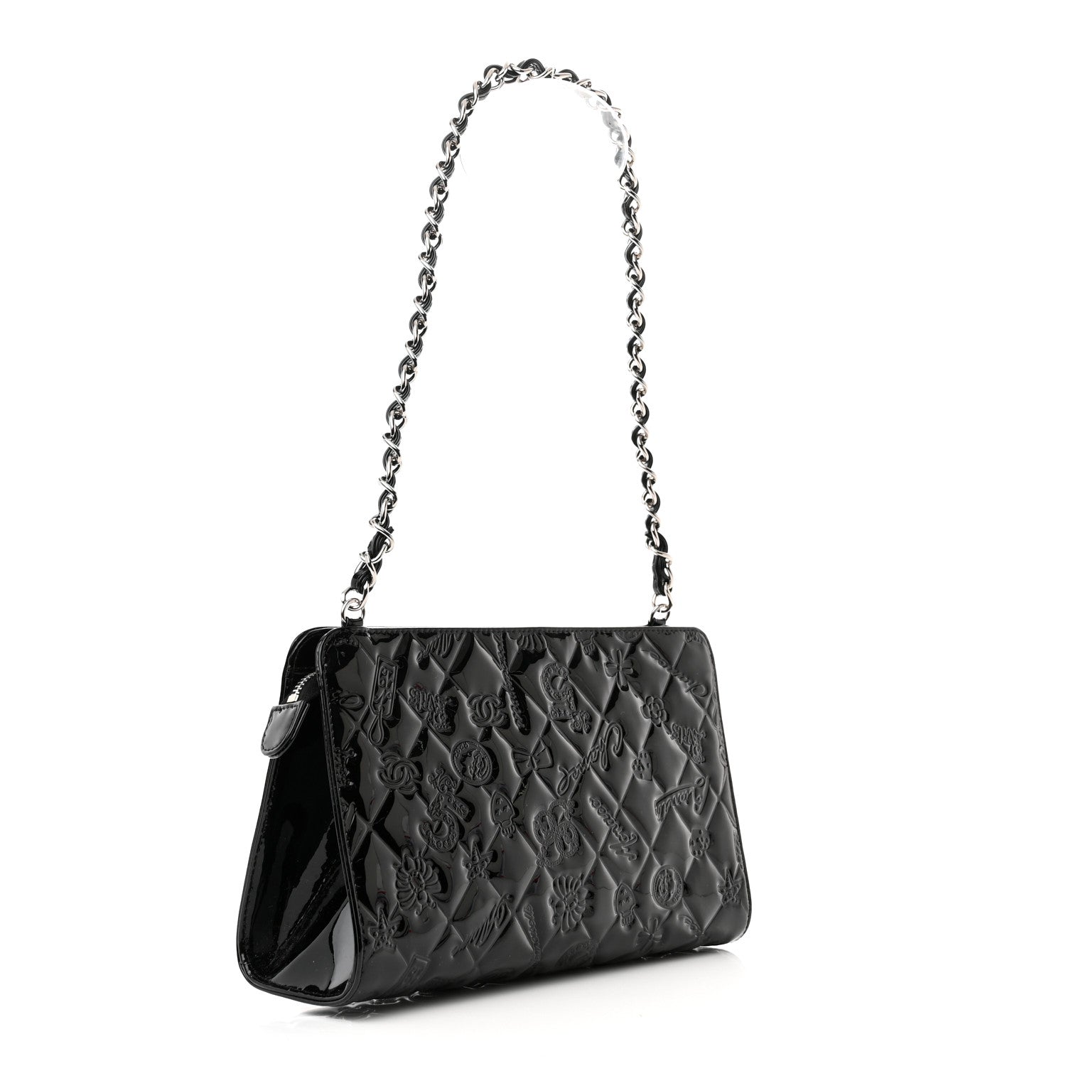 Chanel Patent Calfskin Lucky Symbols Pochette Black 3 of 15