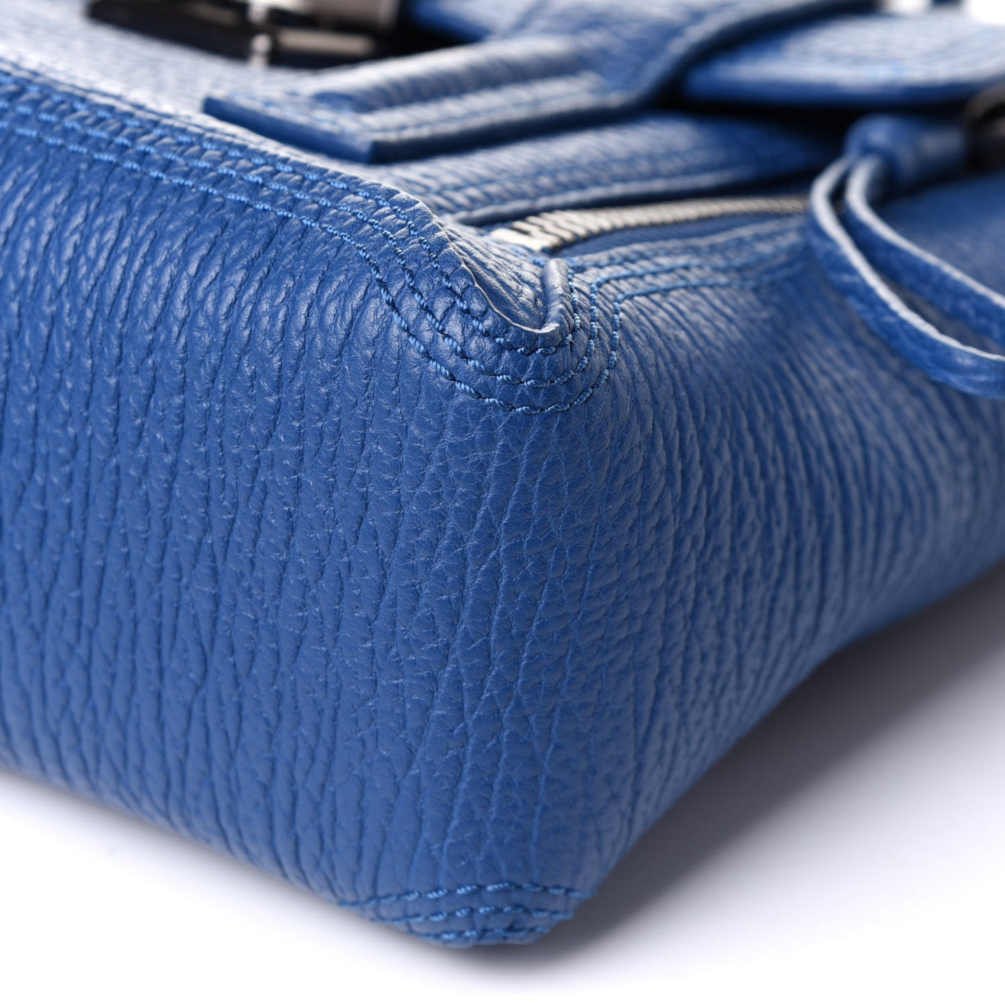 Textured Calfskin Mini Pashli Satchel Cerulean