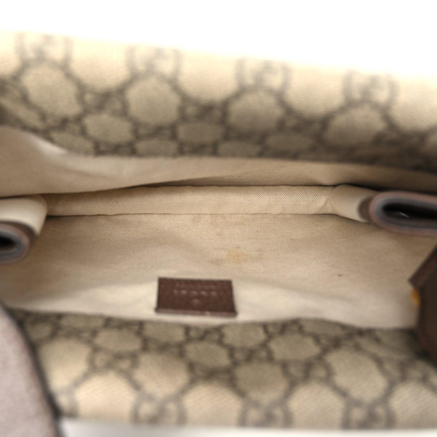 GG Supreme Monogram Web Neo Vintage Double Flap Messenger Bag Beige New Acero