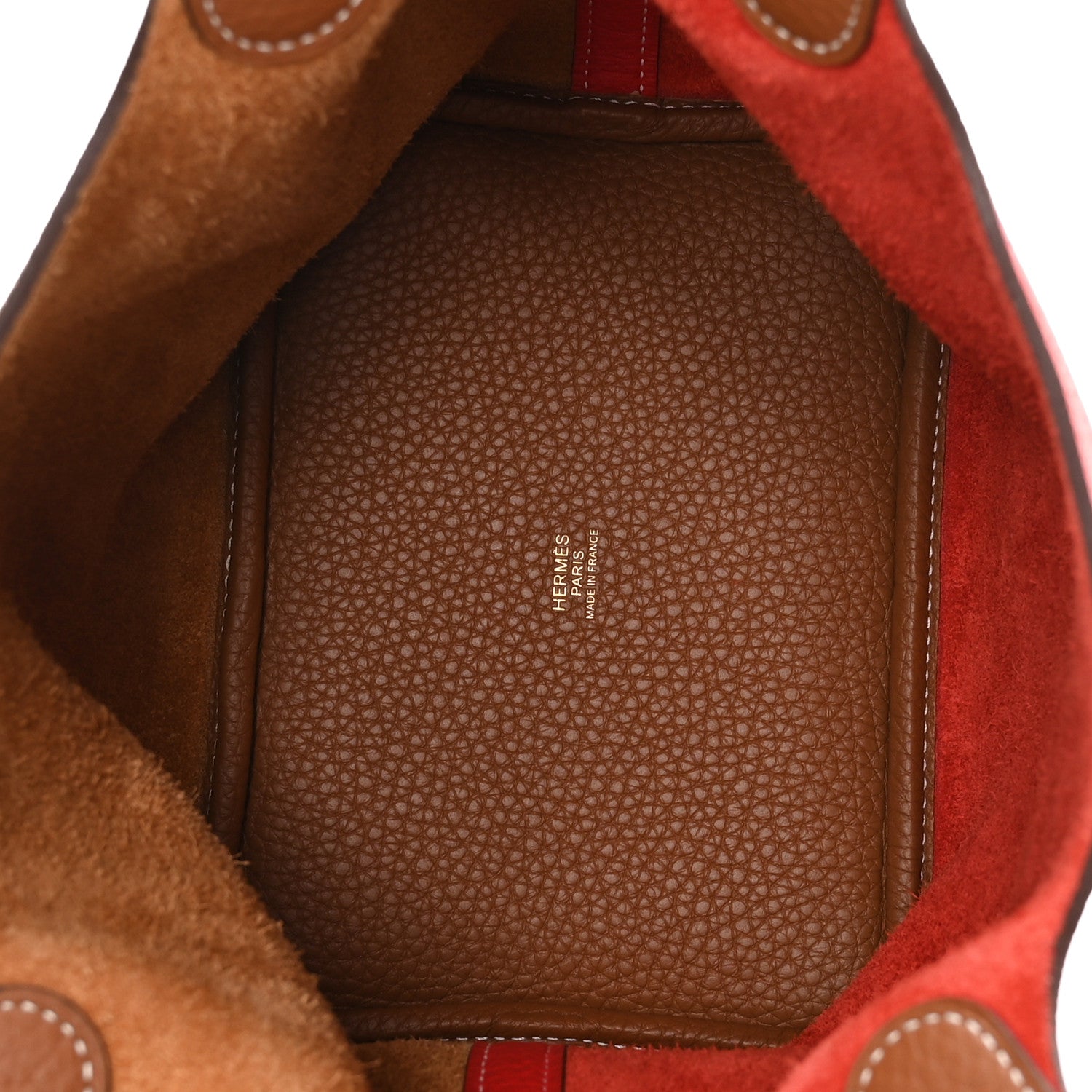 Hermes Taurillon Clemence Casaque Picotin Lock 18 PM Gold Rouge De Coeur 4 of 11