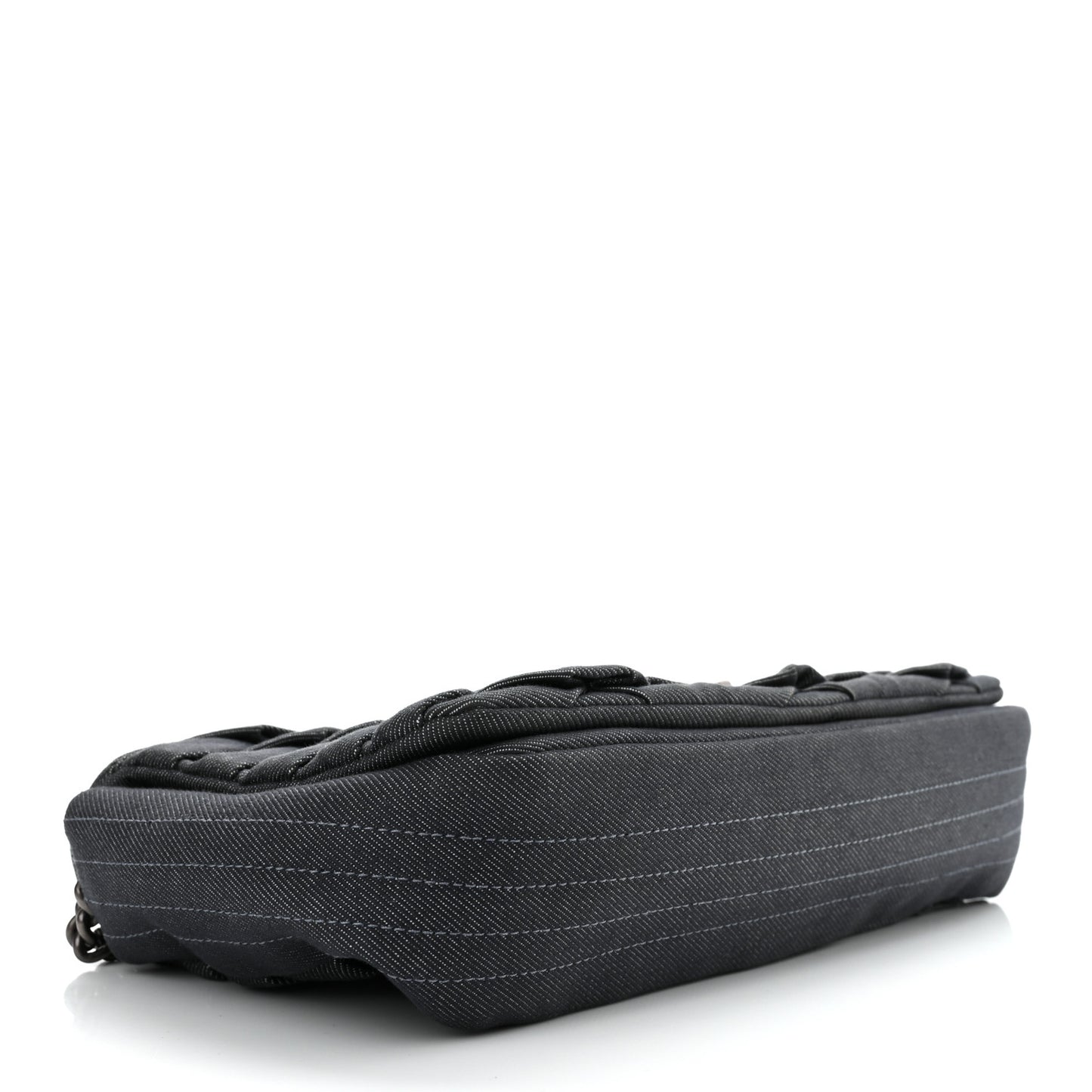 Denim Pleated Denim Turtle Flap Dark Blue