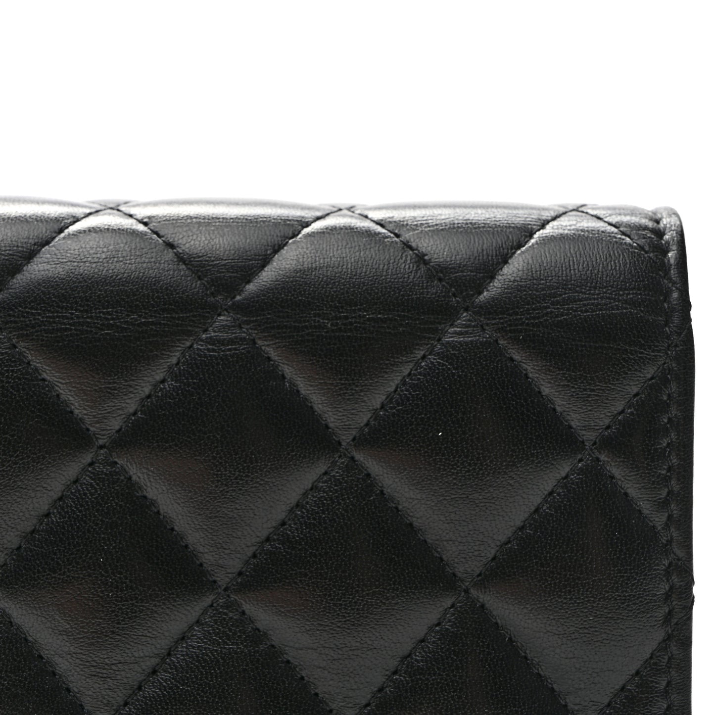 Lambskin Quilted Enamel Logo Clutch on Chain WOC Black