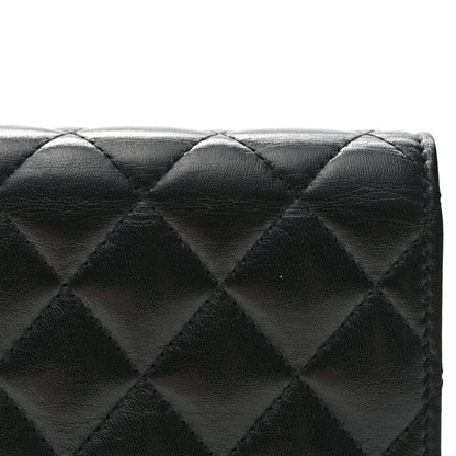 Chanel Lambskin Quilted Enamel Logo Clutch on Chain WOC Black 12 of 12