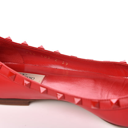Valentino Garavani Nappa Monochrome Rockstud Ballerina Flats 39 Rouge Pur 9 of 10