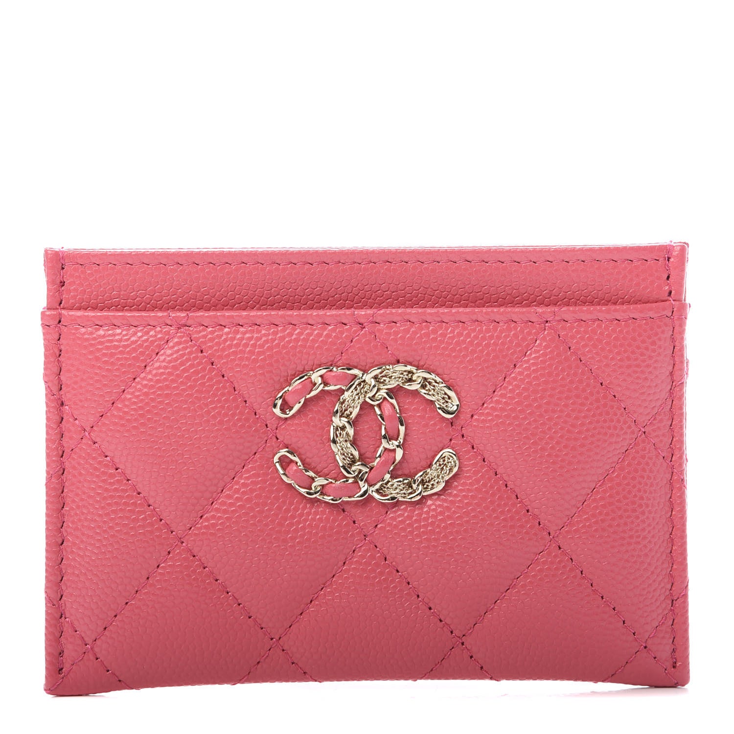 Chanel Caviar Quilted French New Wave Card Holder Rose 1 of 9