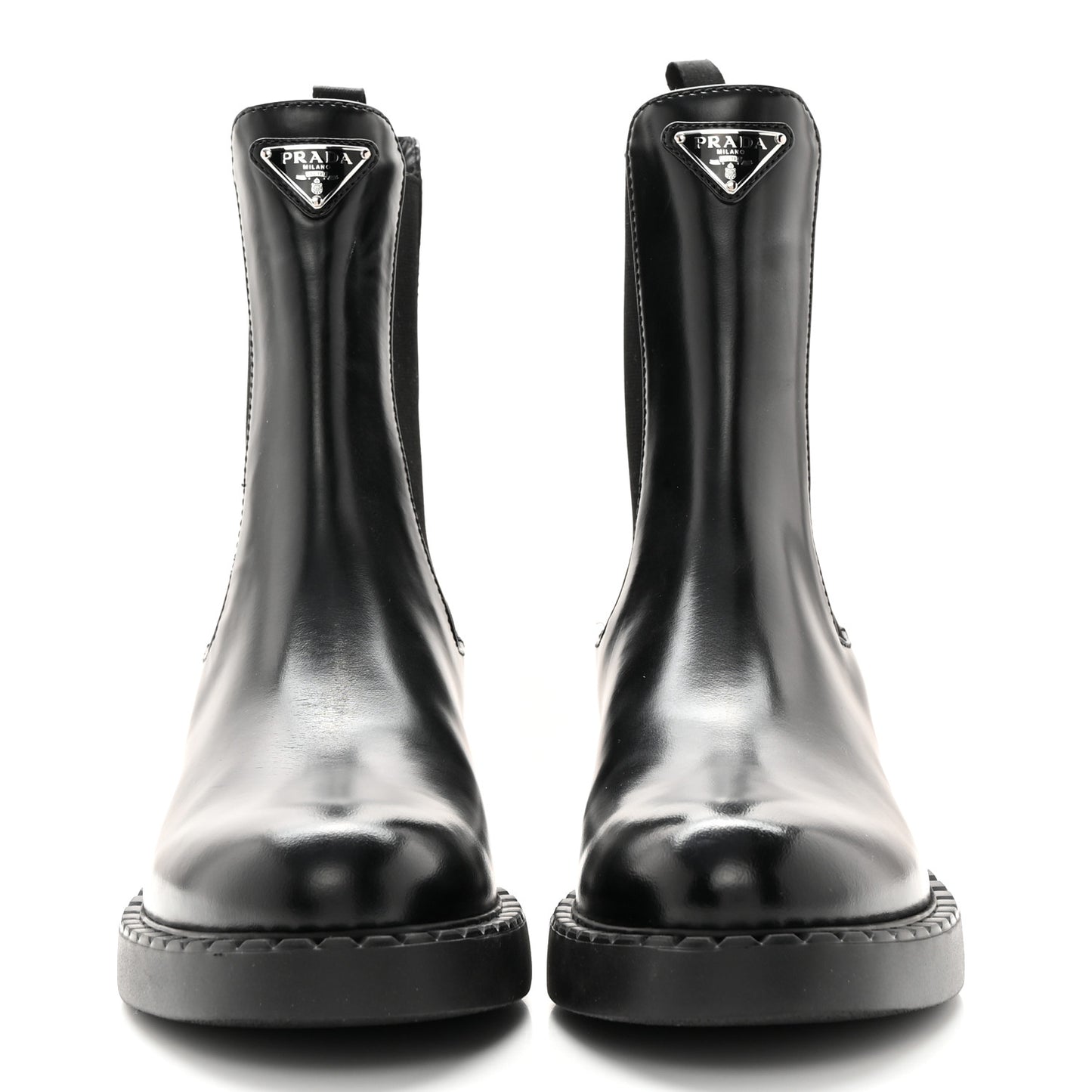 Spazzolato Metal Triangle Logo 50mm Chelsea Boots 38 Black