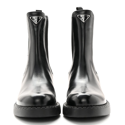 Prada Spazzolato Metal Triangle Logo 50mm Chelsea Boots 38 Black 2 of 13