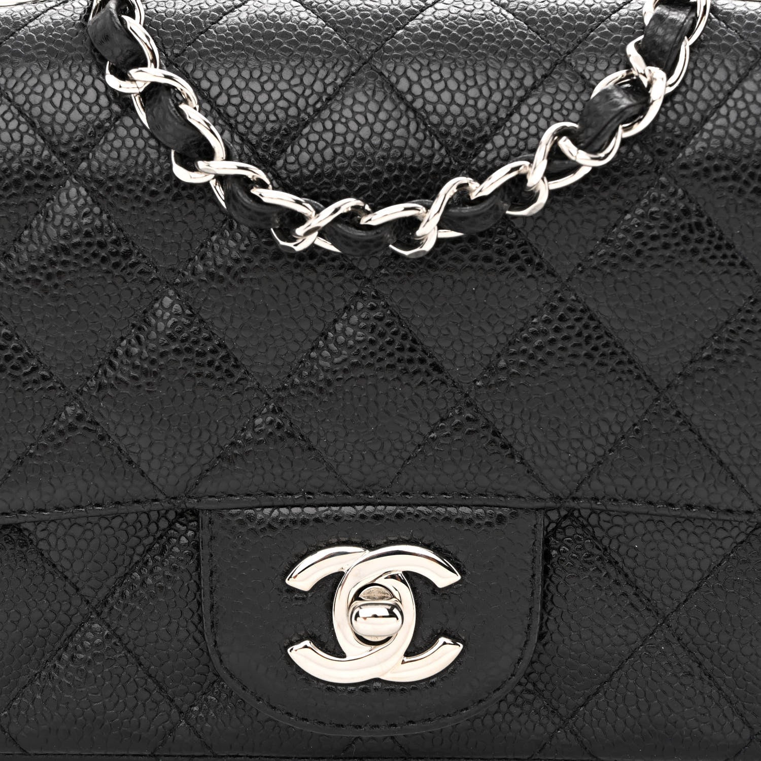 Chanel Caviar Quilted Mini Square Flap Black 7 of 10