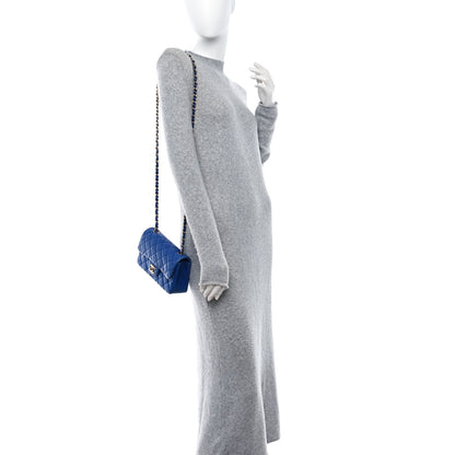 Chanel Lambskin Quilted Mini Rectangular Flap Blue 2 of 16