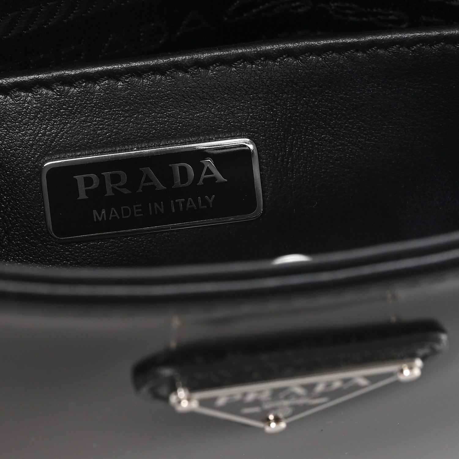 Prada Spazzolato Cleo Shoulder Bag Black 6 of 10