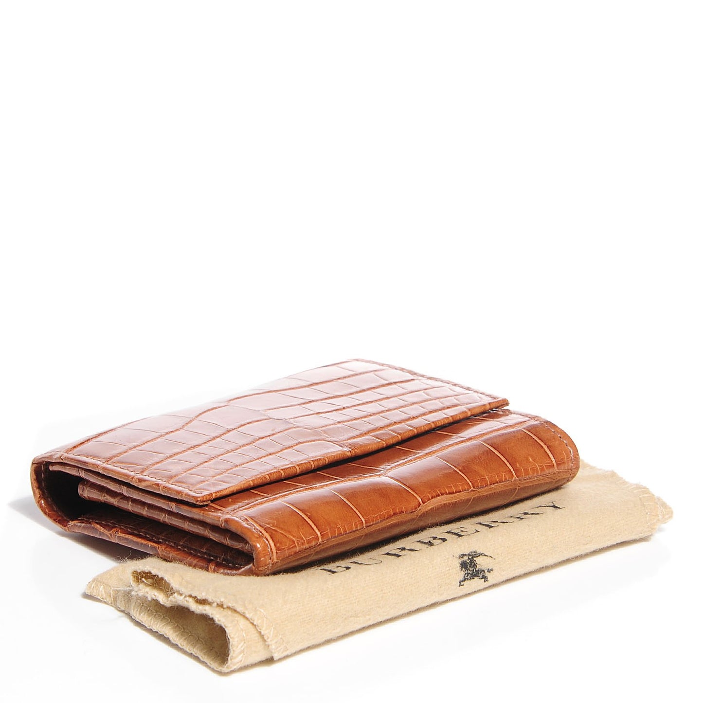 Alligator Compact Wallet Cognac