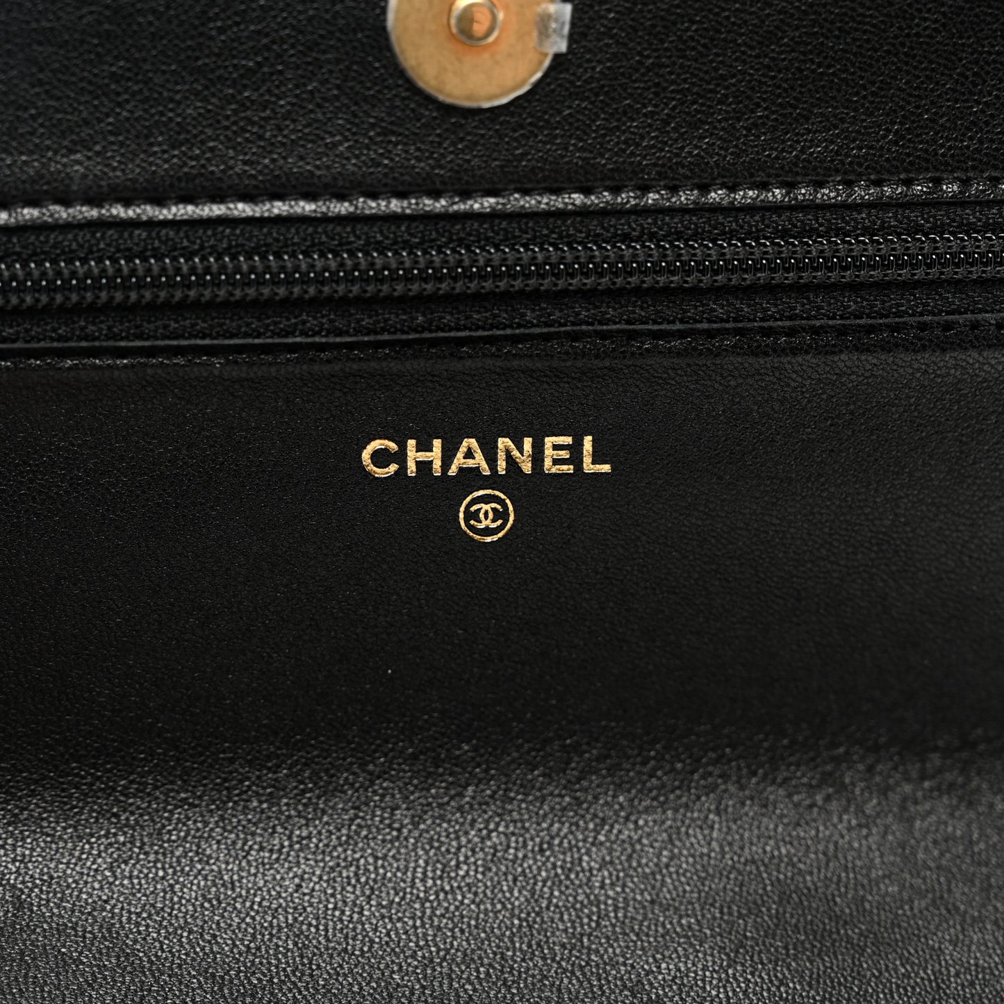 Lambskin Quilted Chanel 19 Wallet On Chain WOC Black