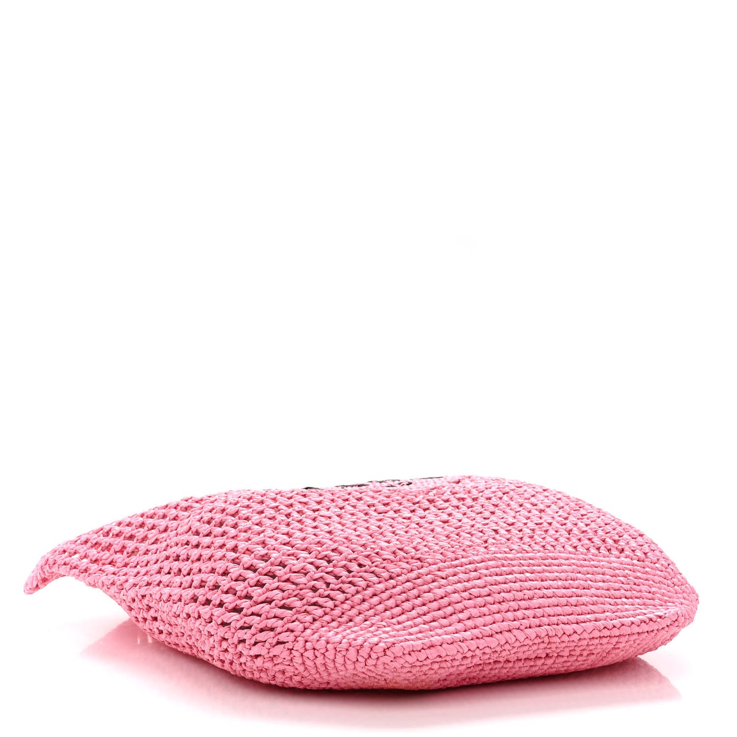 Yarn Raffia Effect Crochet Logo Embroidered Shopping Tote Bag Petalo