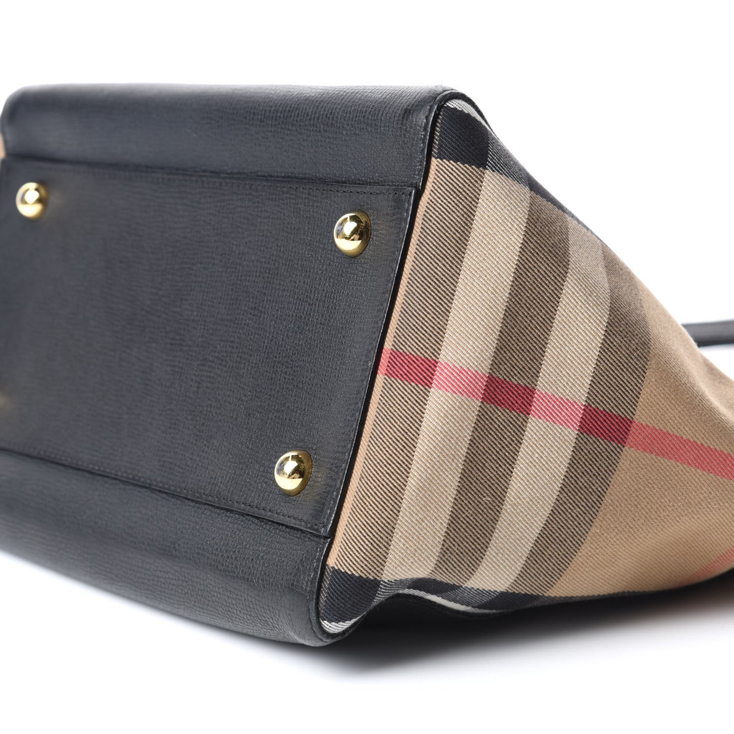 Grainy Calfskin House Check Small Canterbury Black