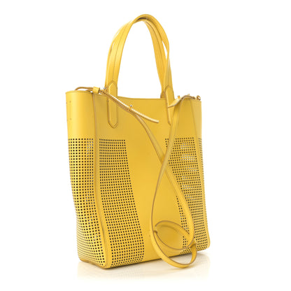 Tom Ford Calfskin Perforated Graphic T Tote Citron 3 of 10