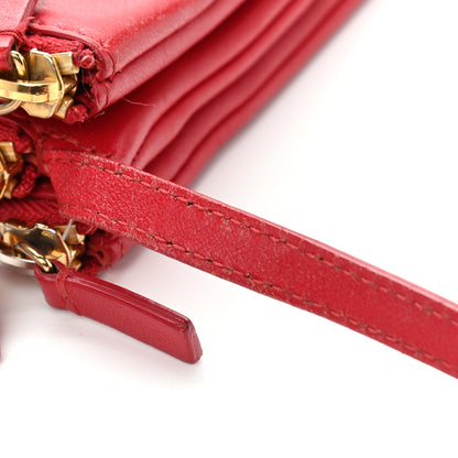 Celine Lambskin Large Trio Crossbody Bag Red 15 of 15
