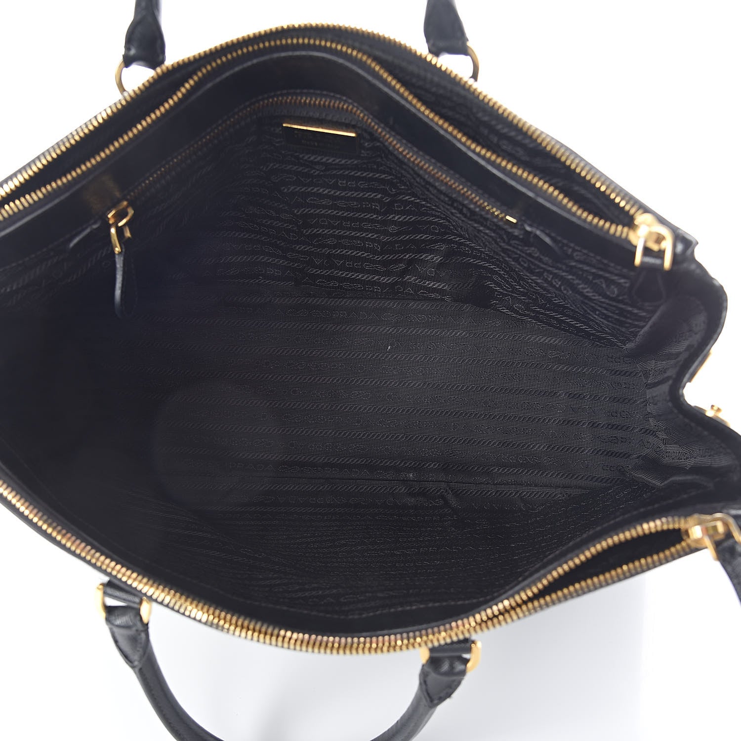 Prada Saffiano Lux Large Double Zip Tote Black 5 of 9
