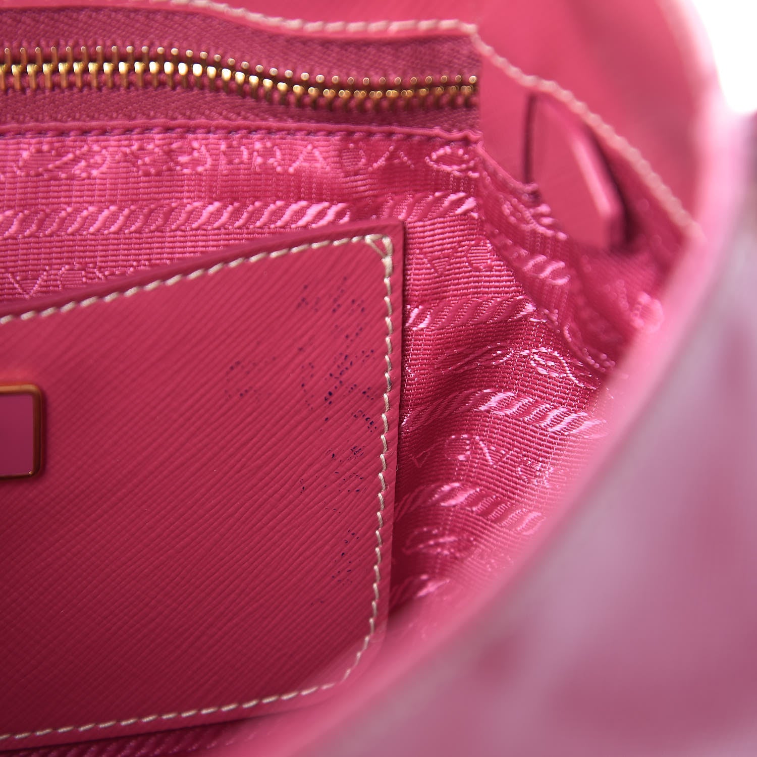 Prada Saffiano Vernice Turn Lock Shopping Tote Peonia 9 of 17