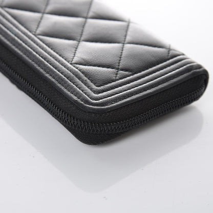Chanel Caviar Quilted Boy Small Zip Around Wallet So Black 16 of 21