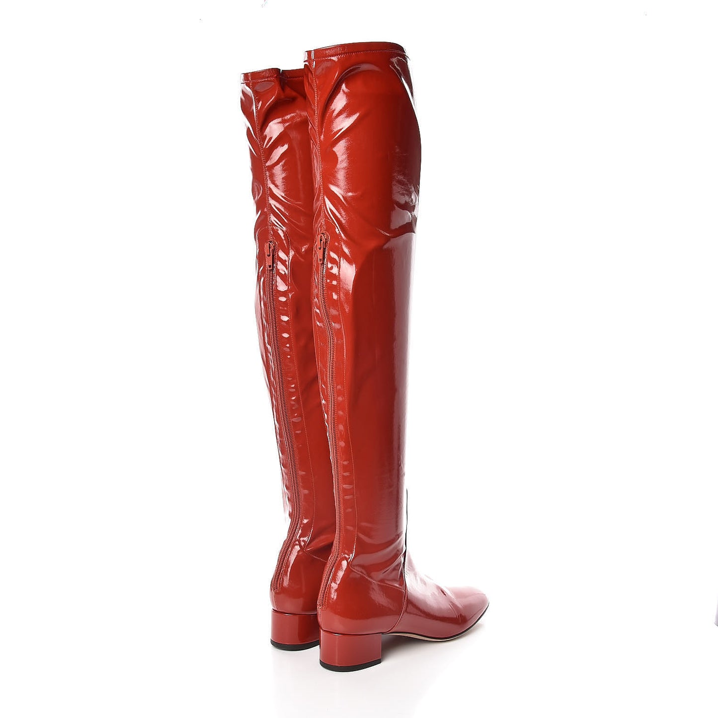 Patent Over The Knee High Boots 39 Rosso Valentino