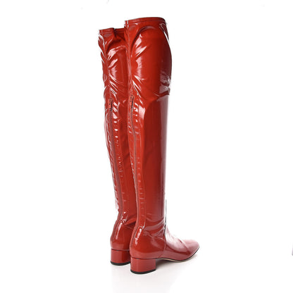Valentino Garavani Patent Over The Knee High Boots 39 Rosso Valentino 4 of 9