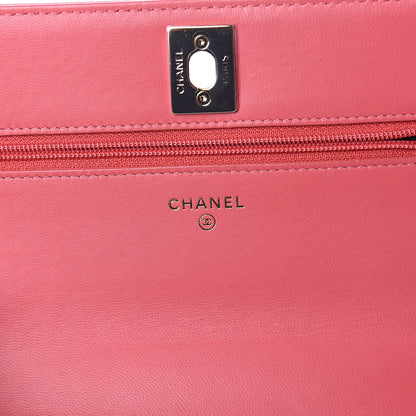 Chanel Lambskin Quilted Trendy CC Wallet On Chain WOC Bright Pink 5 of 10