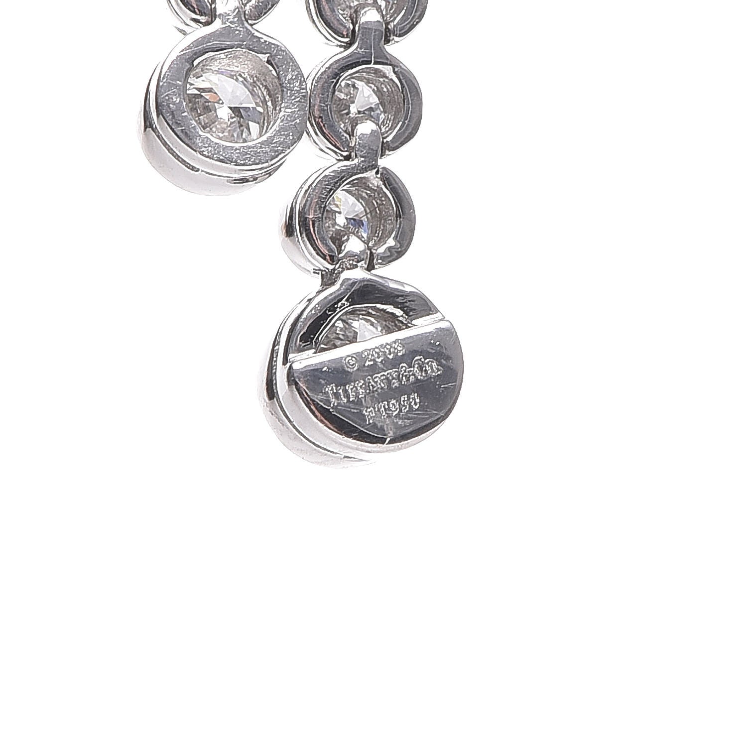 Tiffany Platinum Diamond Jazz Double Drop Earrings 3 of 6