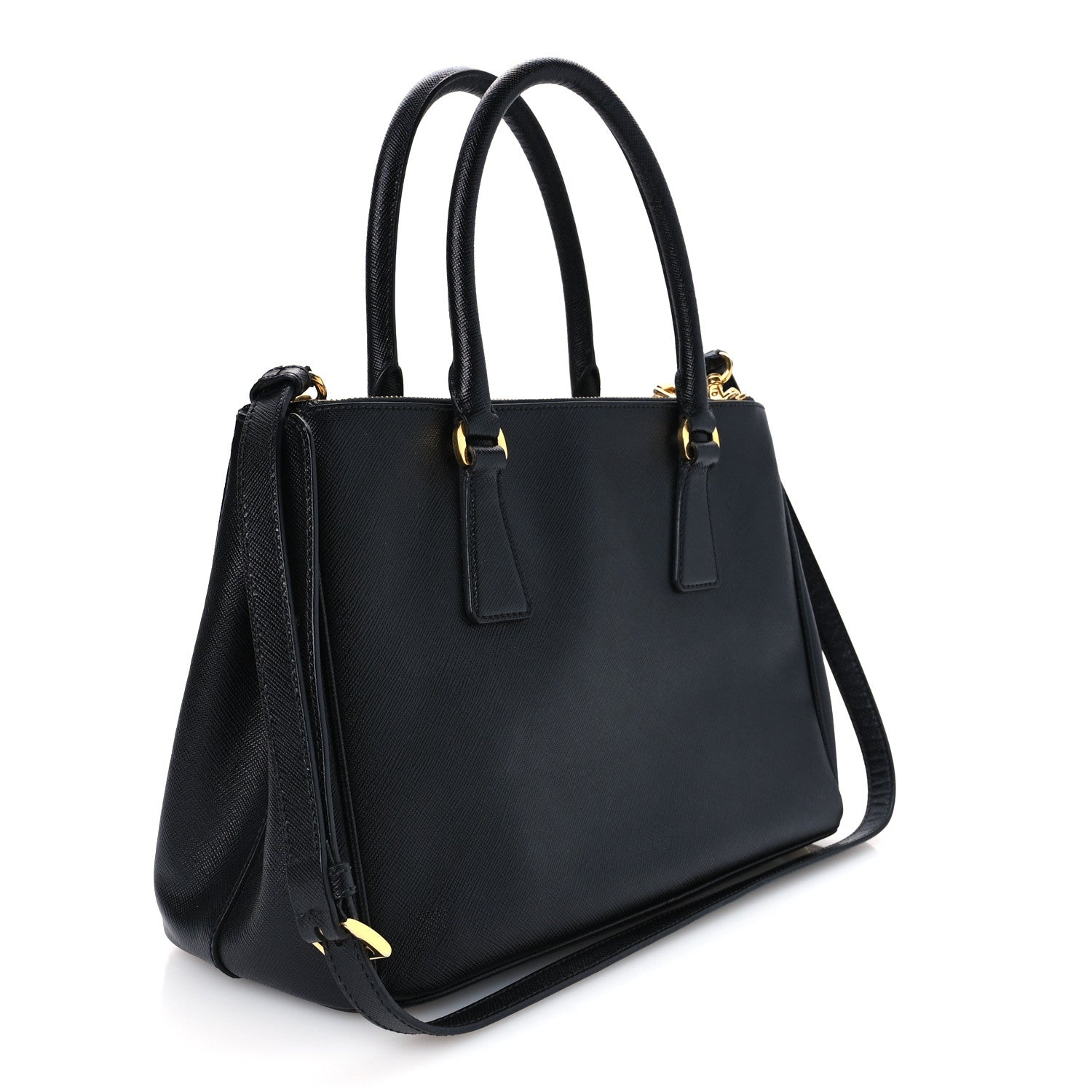 Prada Saffiano Small Galleria Double Zip Tote Black 3 of 13