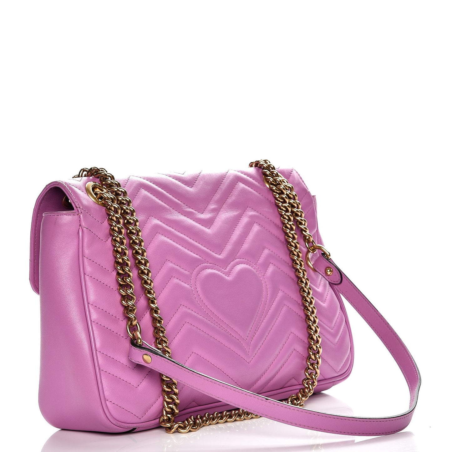 Calfskin Matelasse Medium GG Marmont Shoulder Bag Candy Mousse