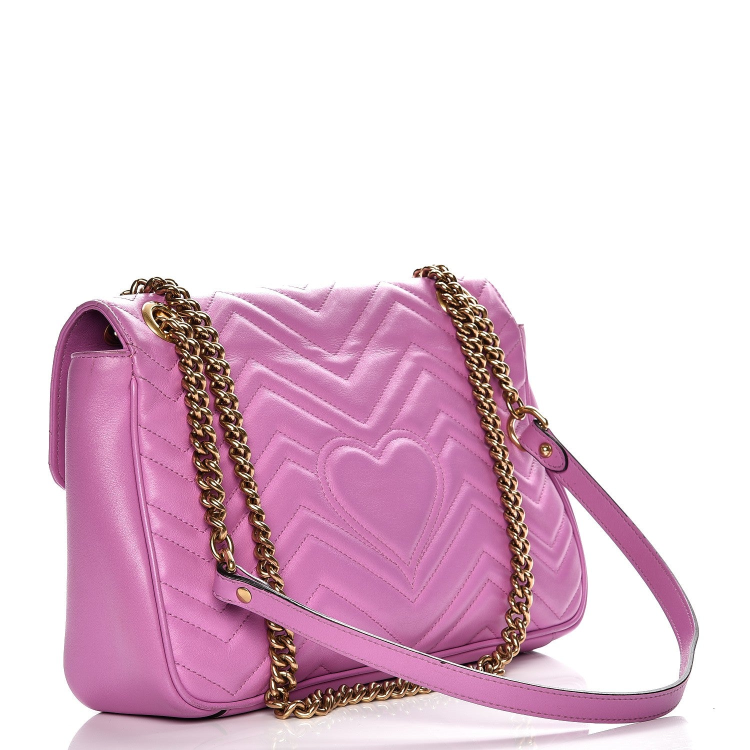 Gucci Calfskin Matelasse Medium GG Marmont Shoulder Bag Candy Mousse 3 of 11