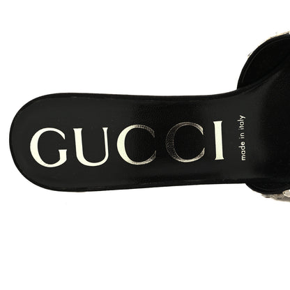Gucci Satin Crystal 65mm Slide Sandals 37 Black 7 of 8