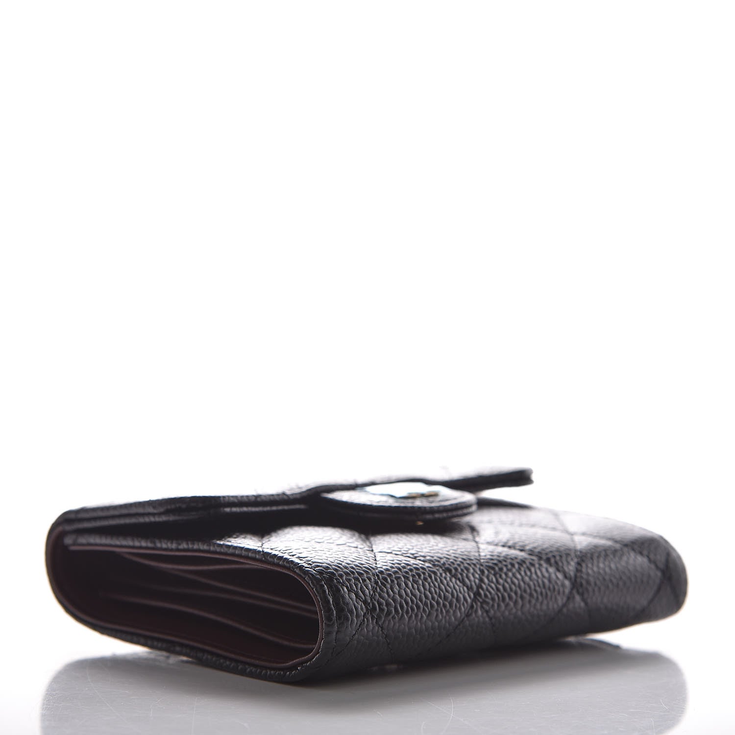 Chanel Caviar Quilted Compact Flap Wallet Black 4 of 9