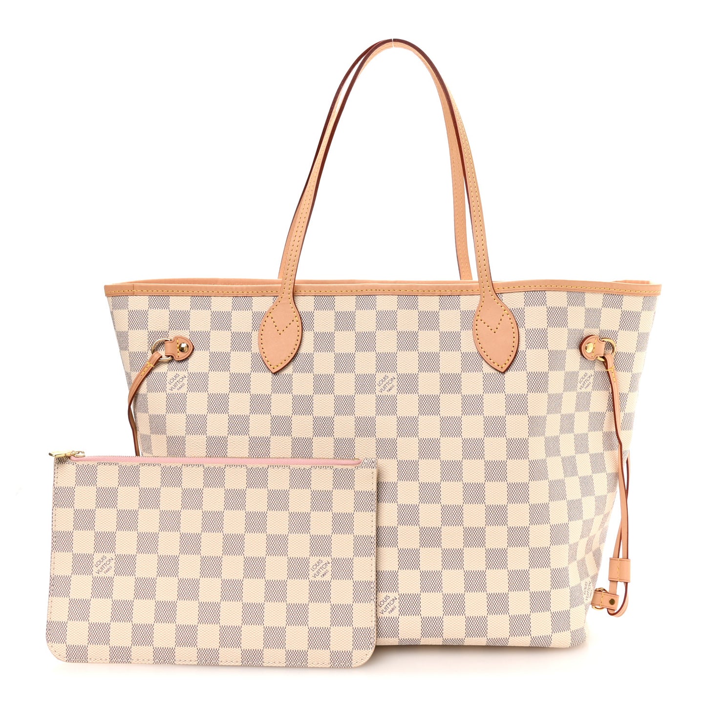 Damier Azur Neo Neverfull MM Rose Ballerine