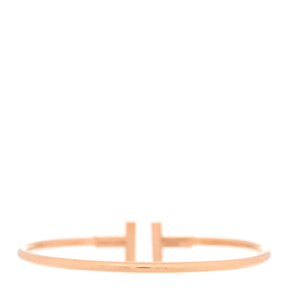 Tiffany 18K Rose Gold Diamond Mother of Pearl T Wire Bracelet 2 of 4