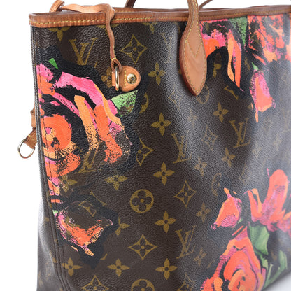 Louis Vuitton Monogram Roses Neverfull MM 21 of 37