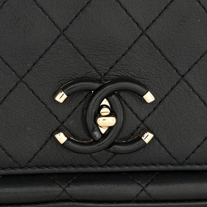 Chanel Calfskin Stitched Medium Covered CC Flap Bag Black 11 of 11