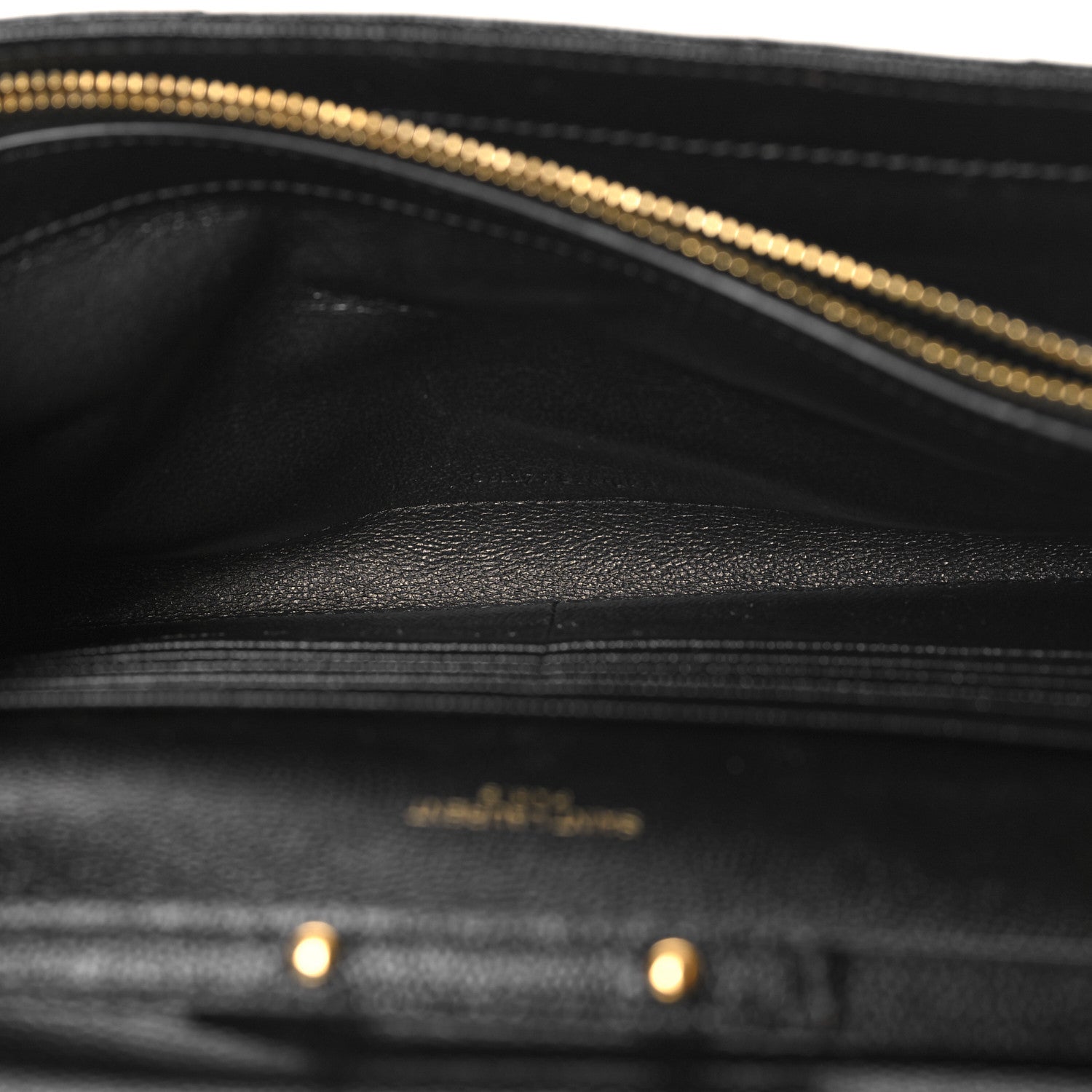 Saint Laurent Grain De Poudre Matelasse Chevron Monogram Chain Wallet Black 6 of 13