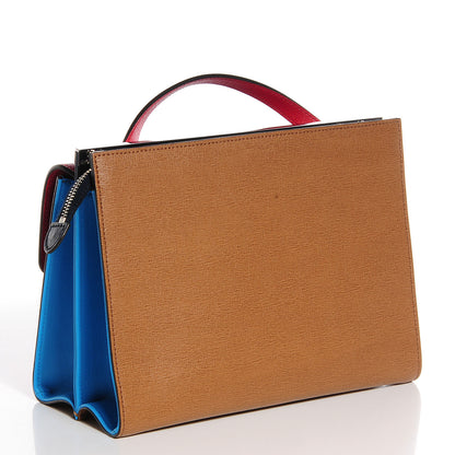 Fendi Vitello Elite Flamingo Colorblock Demi Jour Shoulder Bag Orzo Mattone Maldives 3 of 10