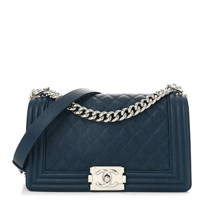 Chanel Caviar Quilted Medium Boy Flap Dark Blue 1 of 10
