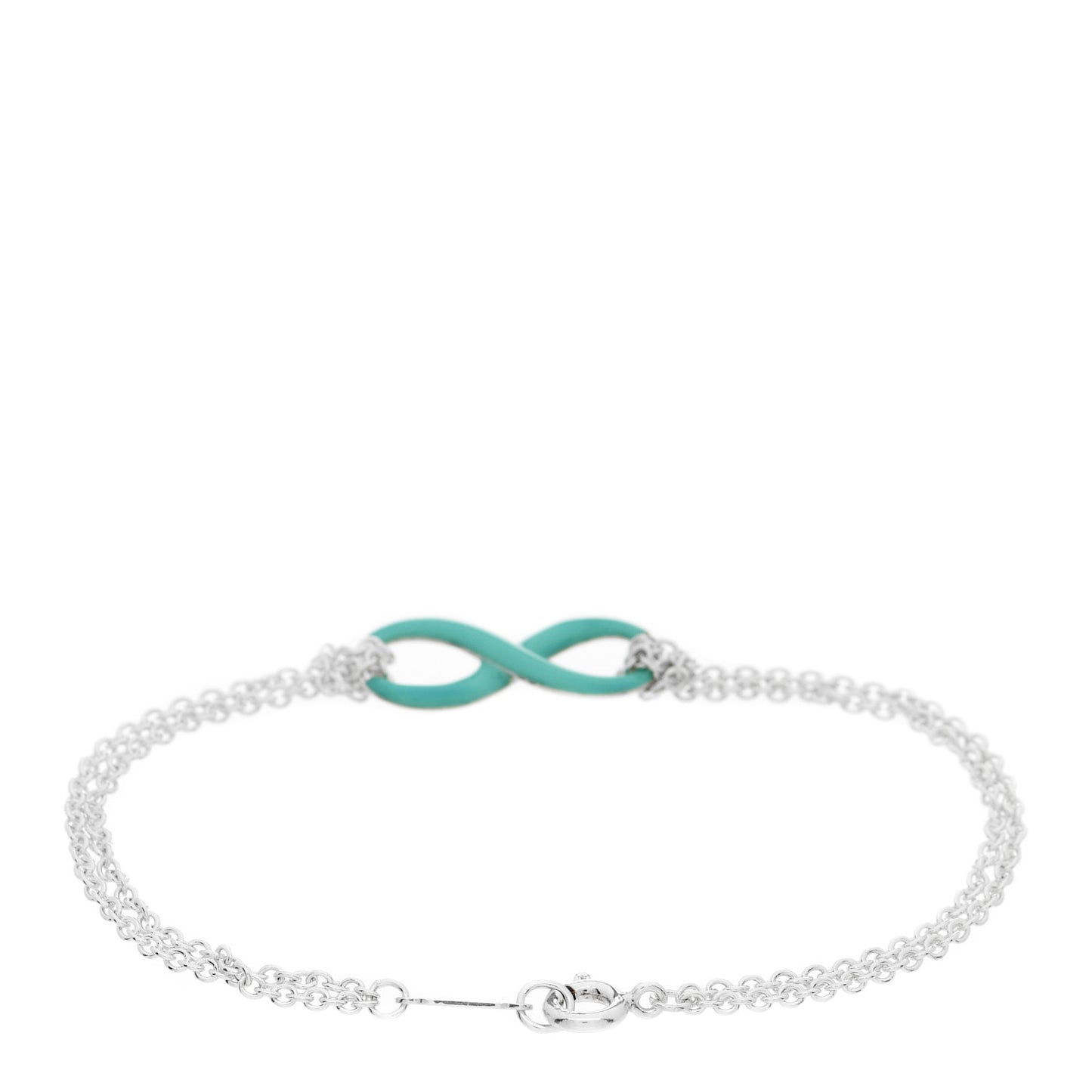 Sterling Silver Enamel Infinity Bracelet Blue