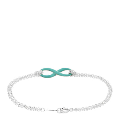 Tiffany Sterling Silver Enamel Infinity Bracelet Blue 2 of 4