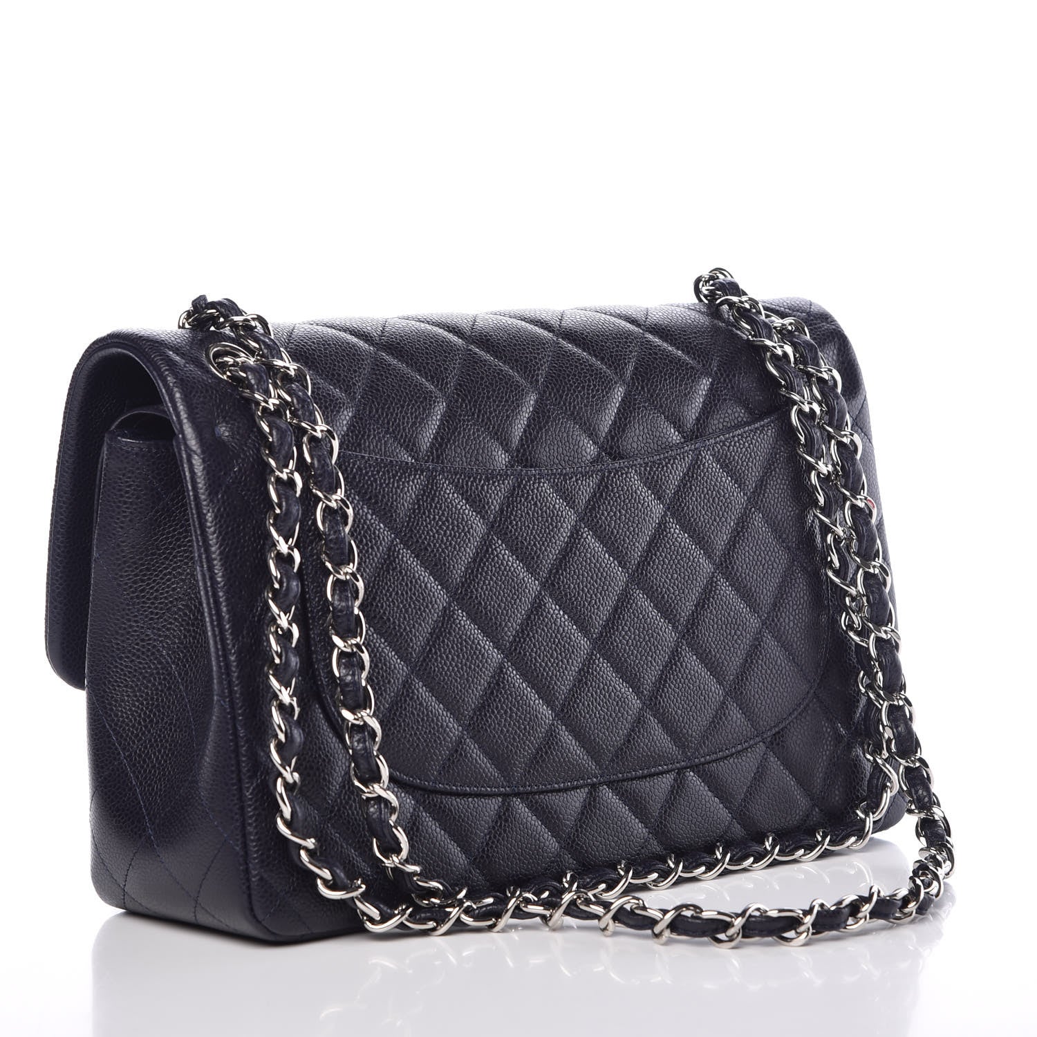 Chanel Caviar Quilted Jumbo Double Flap Navy Blue 4 of 10