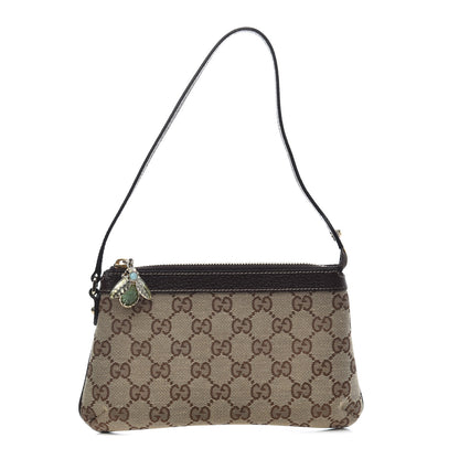 Gucci Monogram Bumble Bee Charm Pochette Brown 1 of 7