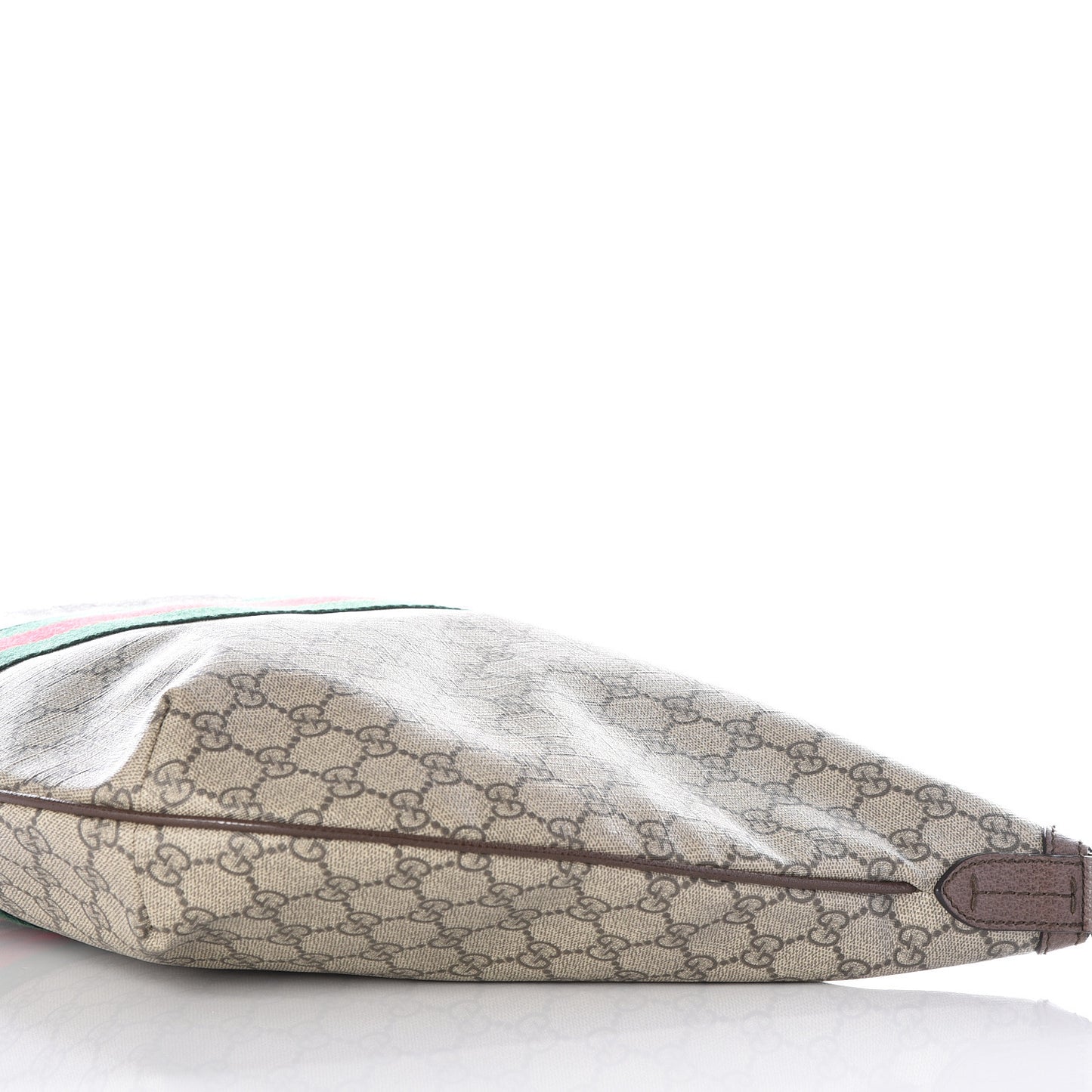 GG Supreme Monogram Web Ophidia Half Moon Hobo Brown