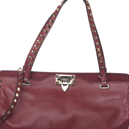 Valentino Garavani Vitello Medium Rockstud Tote Scarlet 8 of 10