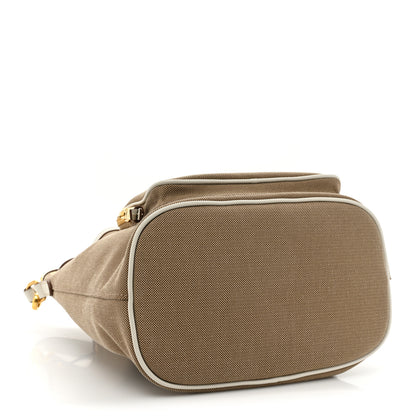 Prada Raffia Canvas Striped Mini Bucket Bag Red White Corda Talco 4 of 11