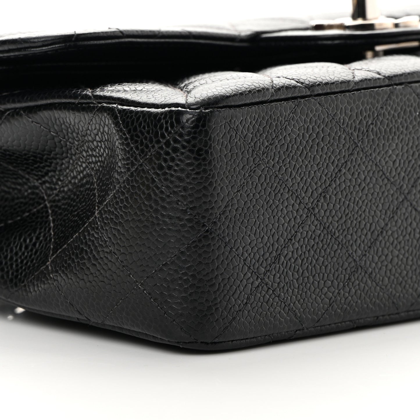 Caviar Quilted Small Double Flap Black