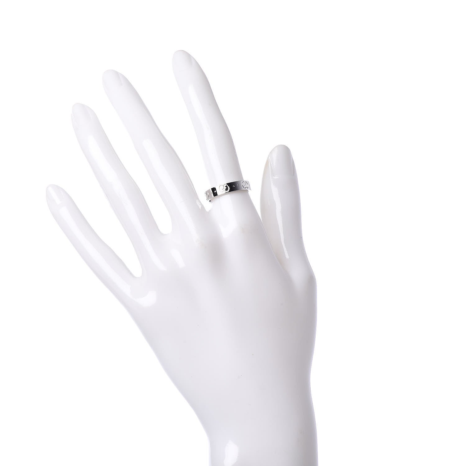Gucci 18K White Gold 4mm Icon Thin Band Ring 52 6 2 of 6