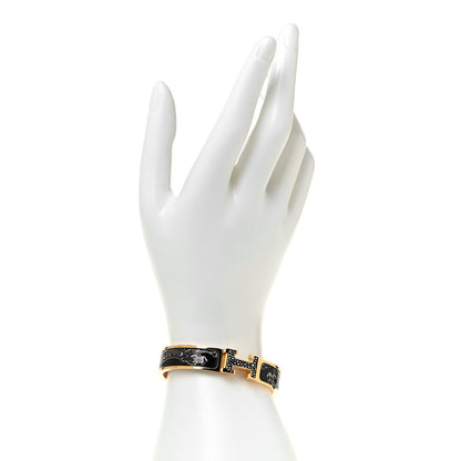 Hermes Enamel Narrow Print Guepards Clic Clac H Bracelet PM Positif Negatif 2 of 4
